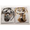 Image 1 : Two handmade and hand painted porcelain and beaded necklaces and matching earrings including baby le