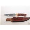 Image 1 : Remington R-6 knife with leather sheath and sharpening stone, 4 1/4" blade