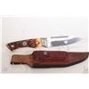 Image 2 : Remington R-6 knife with leather sheath and sharpening stone, 4 1/4" blade