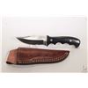 Image 1 : ASH custom skinner 4 1/2" blade, 440C steel with carbon fibre handle and custom leather sheath