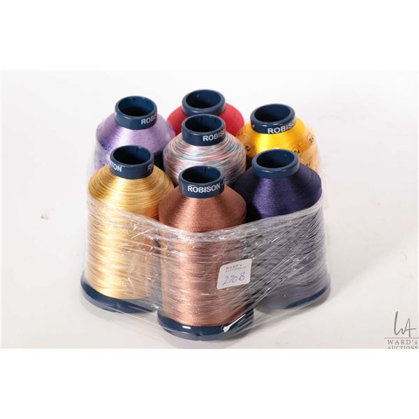 7 Spools Seven spools of Robinson-Anton Textile rayon machine embroidery thread ...