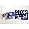 Image 1 : Two vintage metal signs including corner street sign and a railway tank car sign