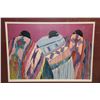 Image 2 : Large framed limited edition print of three native people in blankets, pencil signed by artist Rober