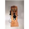 Image 1 : Modern reproduction oak wall mount telephone made by Kellogg Switchboard & Supply Co. Note: Not Avai