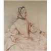 Image 2 : Two framed prints including black and red chalk drawing of a figure in Rococo dress and a Rubenesque
