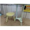 Image 2 : 2 Painted Stands 1) 23"H 16"RD & 1) 11"H 11"RD