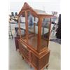 Image 2 : China Cabinet - Buffet Style Bottom-Etched Glass 2 Pc Top & Bottom - Nice Up to 76"H 48"W 17"D
