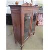 Image 2 : Oak 2 Door China Cabinet 60"H 48"W 16"D