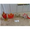 Image 1 : 1 Pc Murano Glass & 2 Chalet Colored Pcs