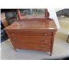 Image 2 : Dresser w Mirror Top Is Loose (Not Broken) Needs Fasterns on One Side 33"H 46"W 22"D, Plus Mirror 34