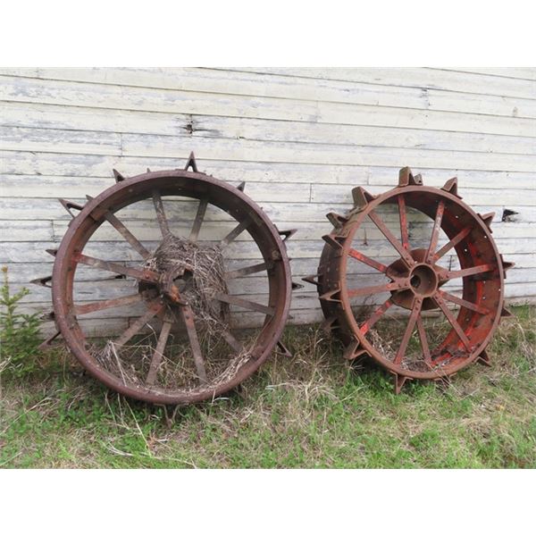 Rear Set of Tractor Steel Wheels w Lugs