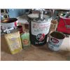 Image 1 : 4 Oil Cans - BA 5 Gal , BA Outboard Motor Oil, ROCO Antifreeze, GM Motor Co Shock Absorber Fluid