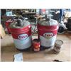Image 1 : 2 - 5 Gal Esso Pails, Shell X-100 Motor OIls, Castrol Super GTX Can