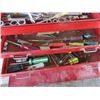 Image 3 : Metal Tool Box - Full, Sockets, Allan Wrenches, Screwdrivers, Wrenches, Wooden Tool Box w Hardware