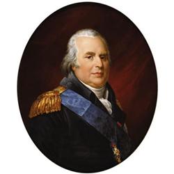 Jean Georget, Louis XVIII, Oil on Paris Porcelai