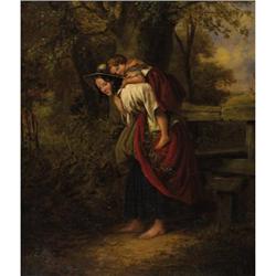 H.C. Bryant (British 1812-1890) The Tired Pet,