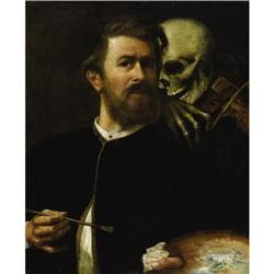 After Arnold Bocklin, Portrait, Death, Fiddle