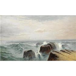 Colin Hunter (Scottish 1841-1904) Rocky Seascape