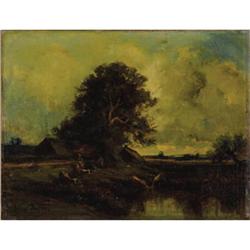 Attributed to Jules Depre Oil on canvas