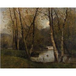 Louis Amie Japy Oil on canvas River Landscape