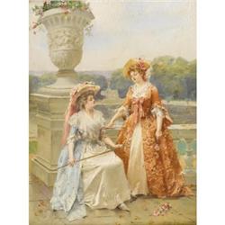 HENRI VICTOR LESURUntitled (Courtyard with Maide