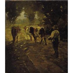 19th Century French School Herd of Cows,