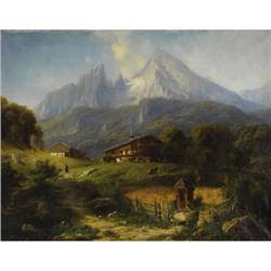 Willibald Wex (German, 1831-1899) An Alpine Farm
