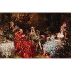 Juan Pablo Salinas (Spanish, 1871-1946) Tea with