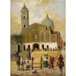J. Sole Esteva -Argentina Landscape with Church