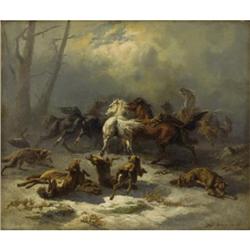 Otto Sommer Oil on canvas The Struggle of Life