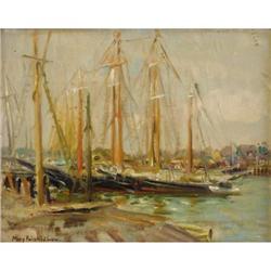 Mary MacMonnies Low, Docked Sailboats