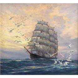 Anton Otto Fischer Oil on canvas