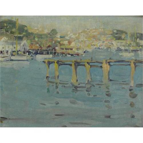 Jane Peterson, Old Pier Gloucester, oil painting