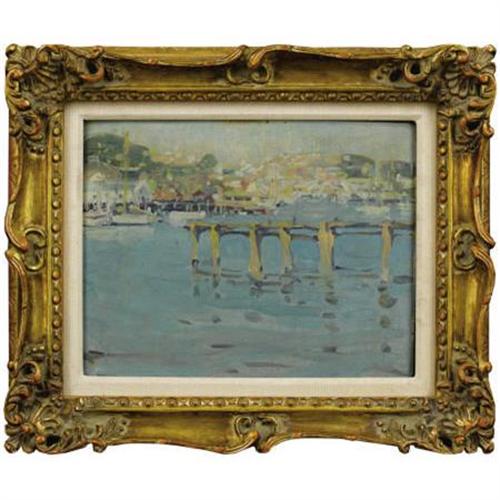 Jane Peterson, Old Pier Gloucester, oil painting