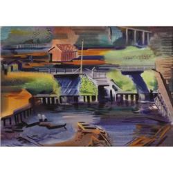 ERLE LORAN (American 1905-1999) Untitled, Docks