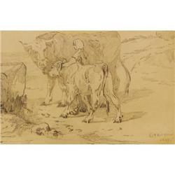 Constant Troyon (French, 1810-1865) La fermiere