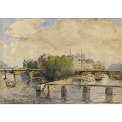 Frank-Myers (French School, 1855-1926) La Seine,