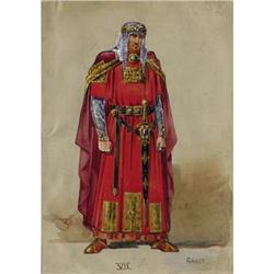 LEON BAKST (Russian), Medieval Prince sketch w/c