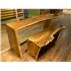 Image 1 : Long Live-Edge Freeform Hardwood Table & Bench by Ben Wilkinson (table 80" long, 26"W, 36"H)