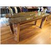 Image 13 : Tall Alaia Board-Theme Table with Glass Top by Ben Wilkinson (table 99" long, 36"w, 36"H)