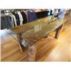 Image 1 : Tall Alaia Board-Theme Table with Glass Top by Ben Wilkinson (table 99" long, 36"w, 36"H)