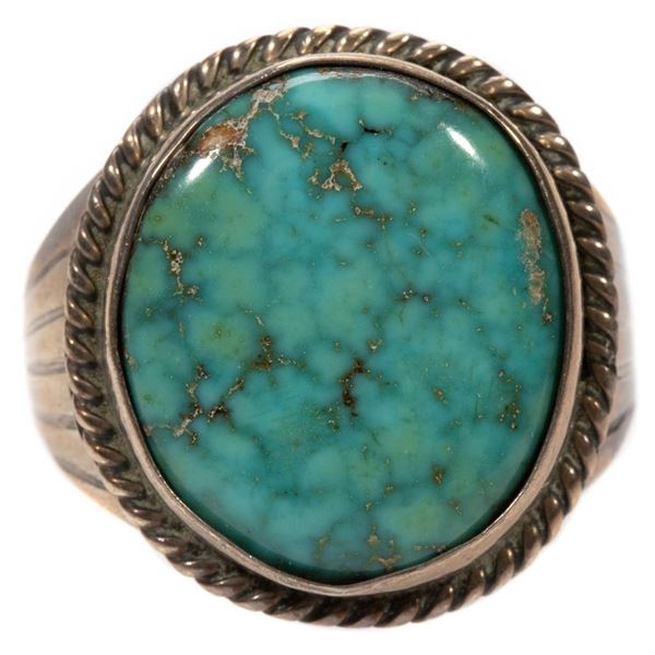 Turquoise and silver ring