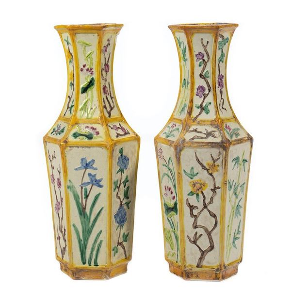 Pair of Early 20th Century Chinese Pottery Vases