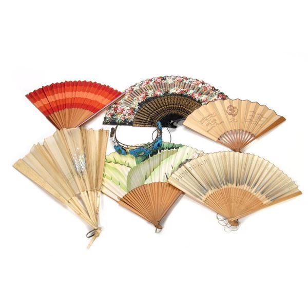 Lot of Asian Folding Paper Fans