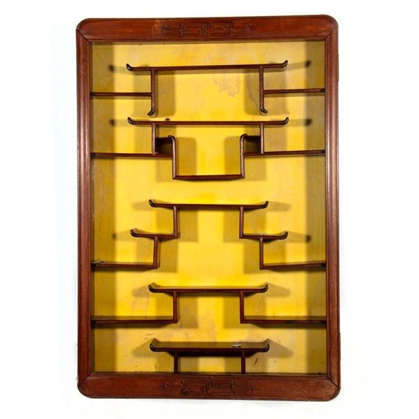 Chinese Exotic Hardwood Snuff Bottle Display Cabinet