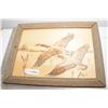 Image 1 : ROSS MINOR RIP (MINOR RANCH) WILDLIFE FRAMED WOOD BURNING