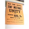Image 1 : ANTIQUE UNITY SASKATCHEWAN REVIVAL POSTER