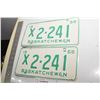 Image 1 : VINTAGE 1968 SASKATCHEWAN TAXI LICENSE PLATE SET