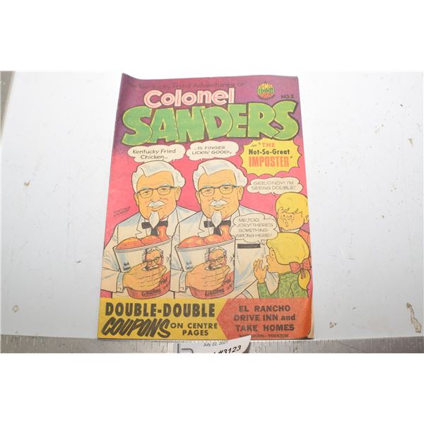 ULTRA RARE 1970 KFC COLONET SANDERS COMIC PROMO BPPK SASKATOON BRANDING