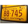 Image 2 : SASKATCHEWAN LICENSE PLATES SET..............1967 CANADA CENTENNIAL